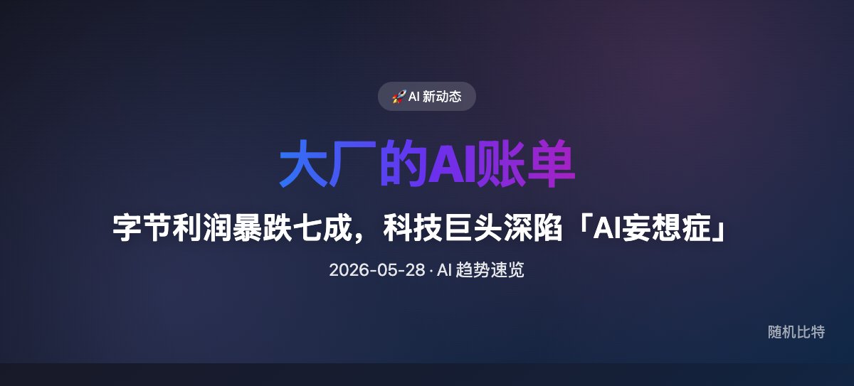 字节利润暴跌七成，科技巨头深陷「AI妄想症」